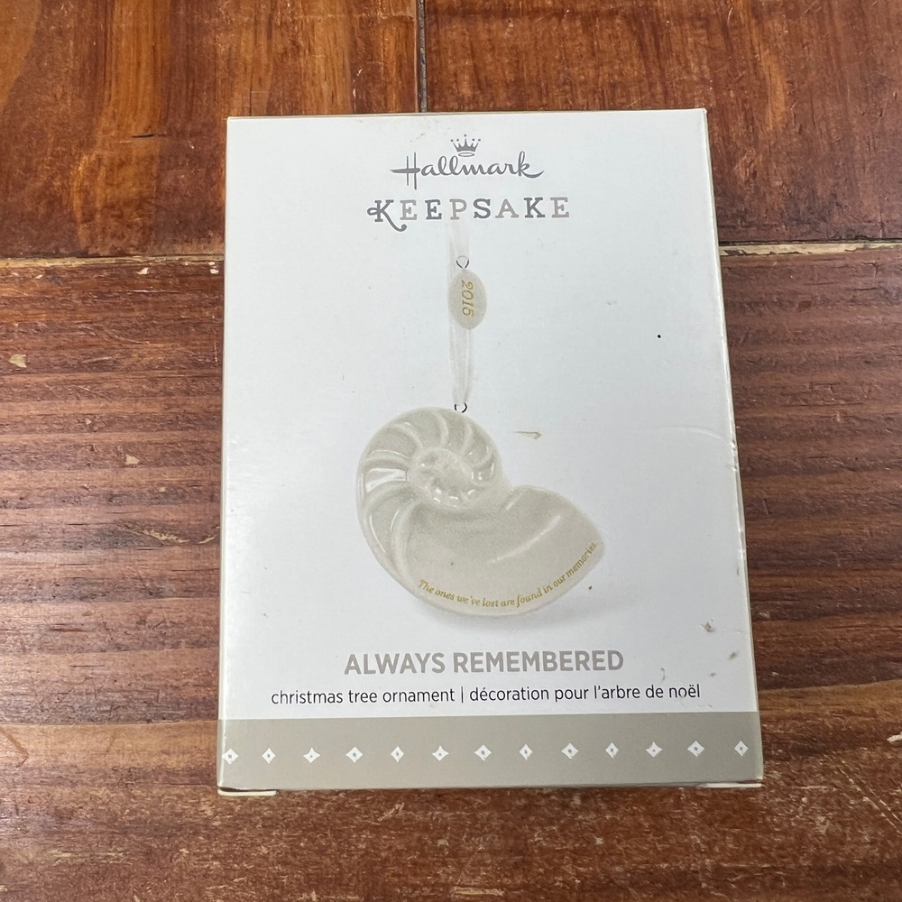 Hallmark Keepsake Always Remembered 2015 Porcelain Shell Ornament QHX1177